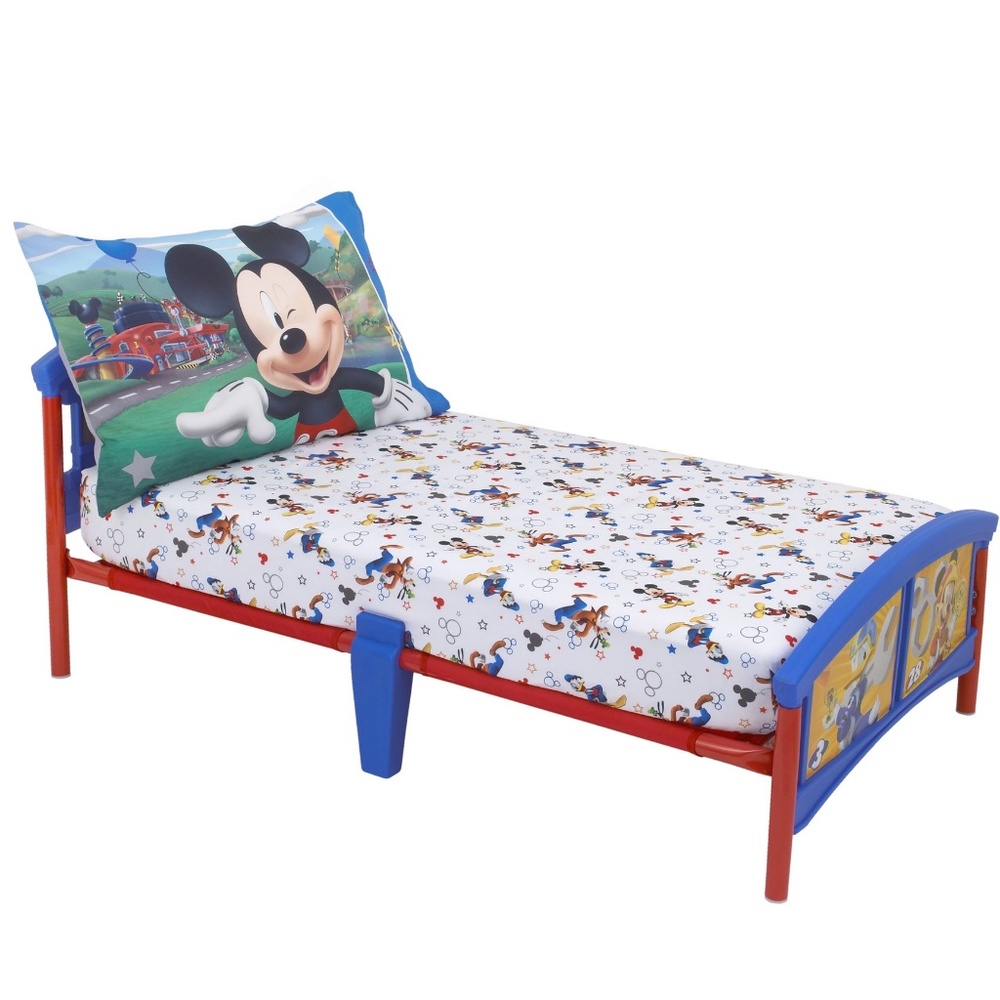 Mickey Mouse Toddler Sheet and Pillowcase-Boy Blue